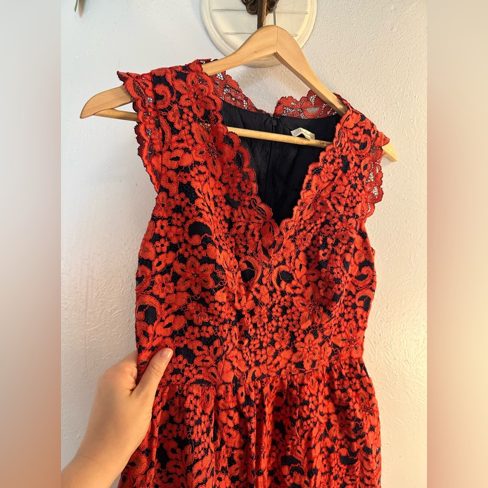 Shoshanna Red Lace Mini Dress - Picture 5 of 15